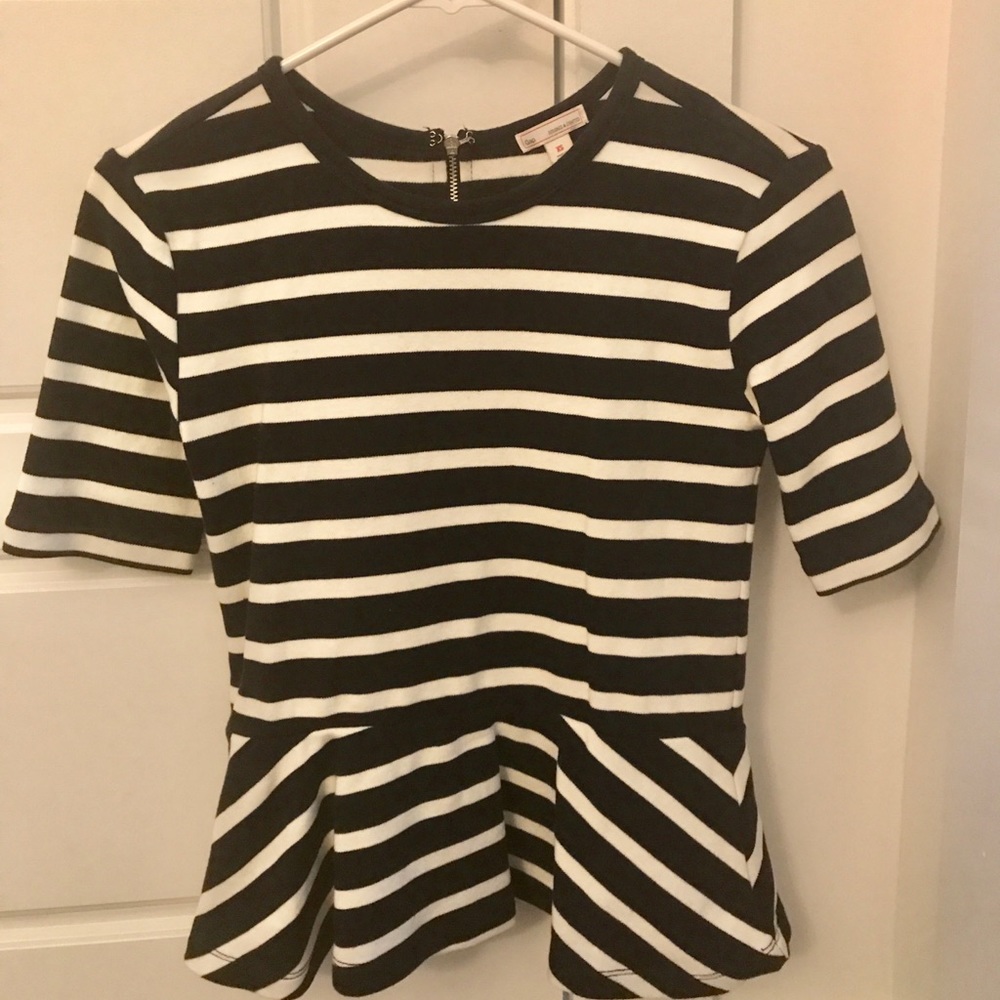 Gap Navy & White Stripped Peplum XS